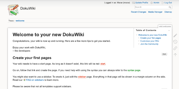 Prise en main de Dokuwiki
